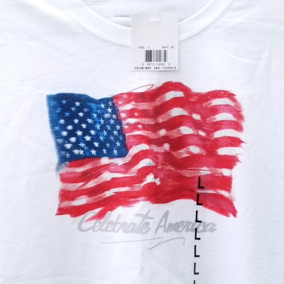American Flag Slashed Muscle Tee Swim coverup - Picture 2 of 5